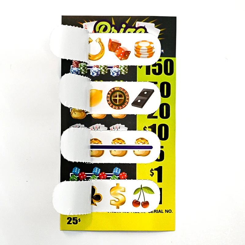 Professional Manufacturer Custom Printing Pull Tab Gambling Tickets Scratch Off Cards Pull Tab