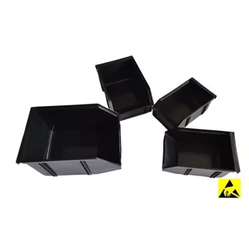 ESD Conductive Stackable Plastic Drawer Bin - Industrial Grade Black Storage Solution for Electronics Components