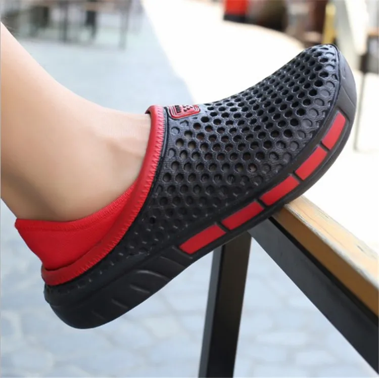 Модные удобные тапочки унисекс с отверстиями для пещер, Мужская мягкая повседневная обувь, женская дышащая прогулочная обувь