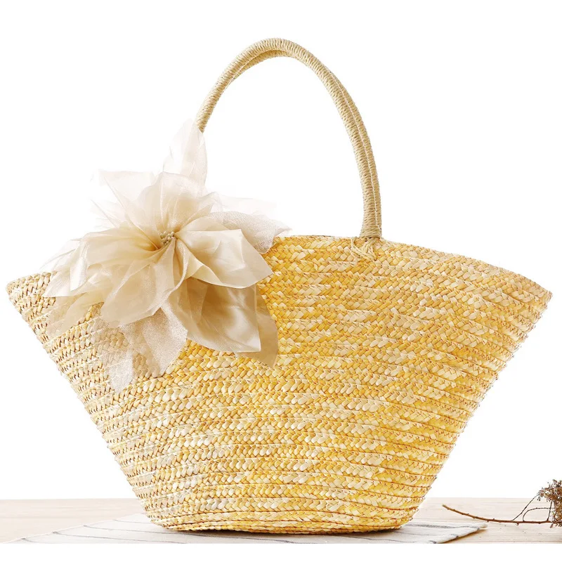 flower straw bag