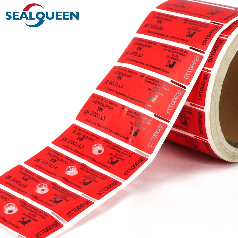 Custom Logo Water Meter Security Labels Sticker Warranty VOID Label Anti-counterfeit Magnetic Tamper Evident Label