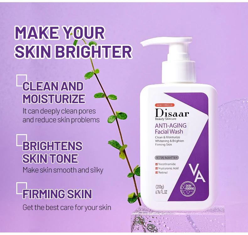 Retinol & Nicotinamide Whitening Reduce Wrinkle Face Cleanser Firming Moisturizing Mild Cleansing Repair Face Wash