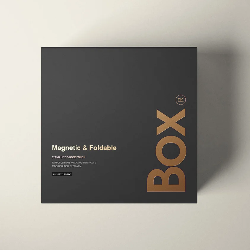 Black box with gold “BOX” text