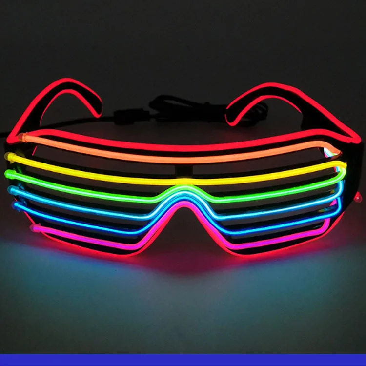 Glow Shutter Neon Rave Flashing Glasses El Wire Led Sunglasses Light Up