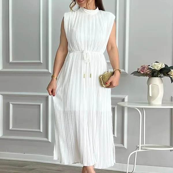 white christmas dresses Simple Minimalist Wedding Dresses with Pocket Flare Sleeve Satin Brida –  Viniodress main image 0