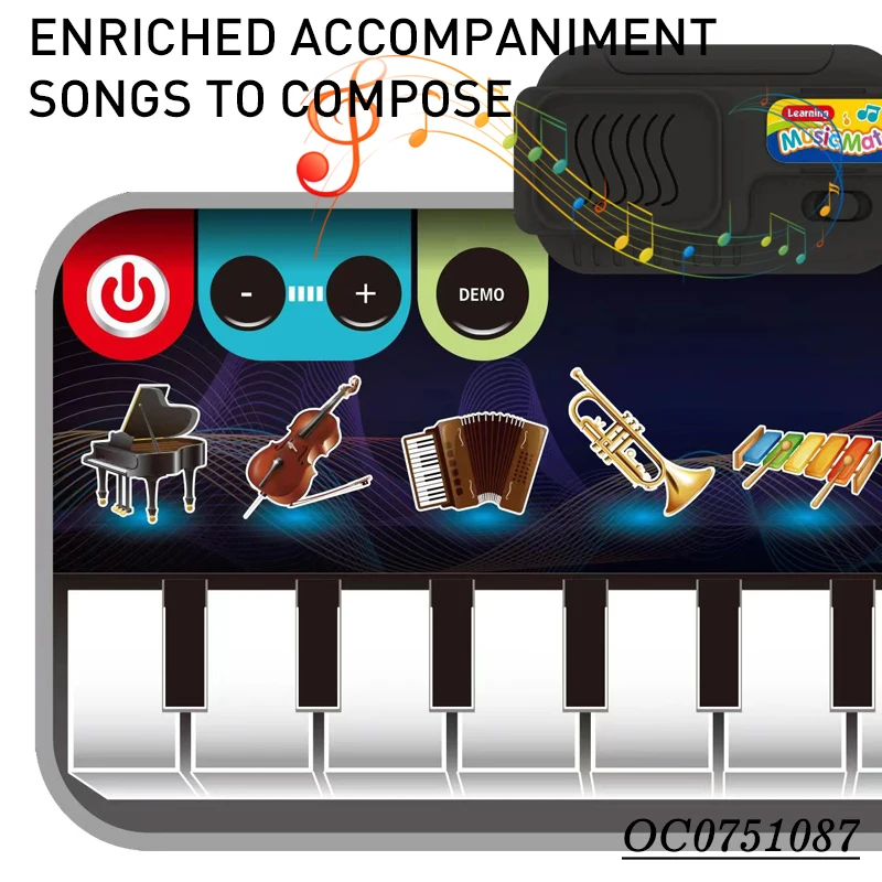 Electric Learning Small Custom Keyboard Piano Musical Instrument Mat for Kids