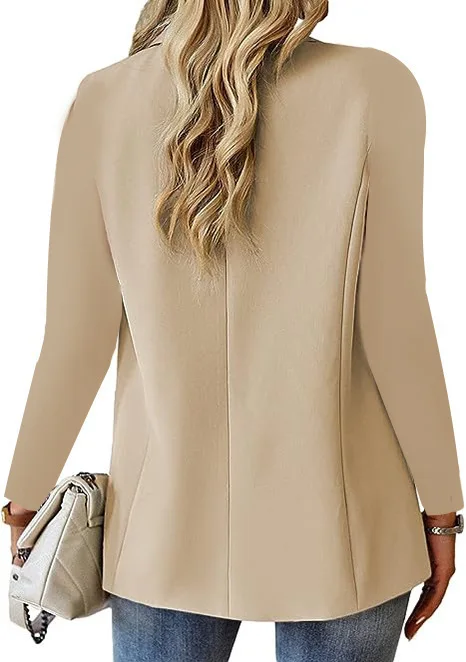 Hot Selling Women's Large Size Solid Color Long Sleeve Office Blazers Suit Business Small Suit Jacket