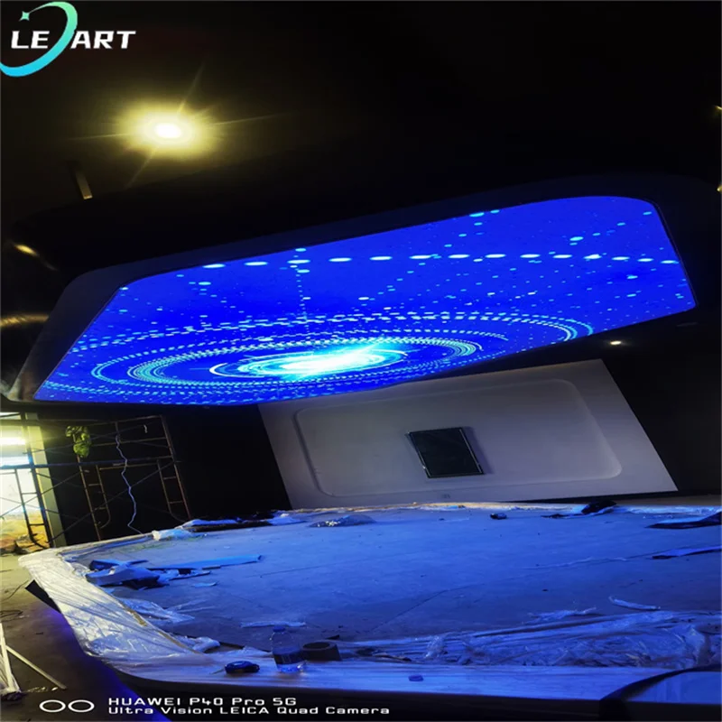 LeArt Easy Install Custom Decorative Pvc Translucent Dynamic Lightbox with Picture Stretch Ceiling