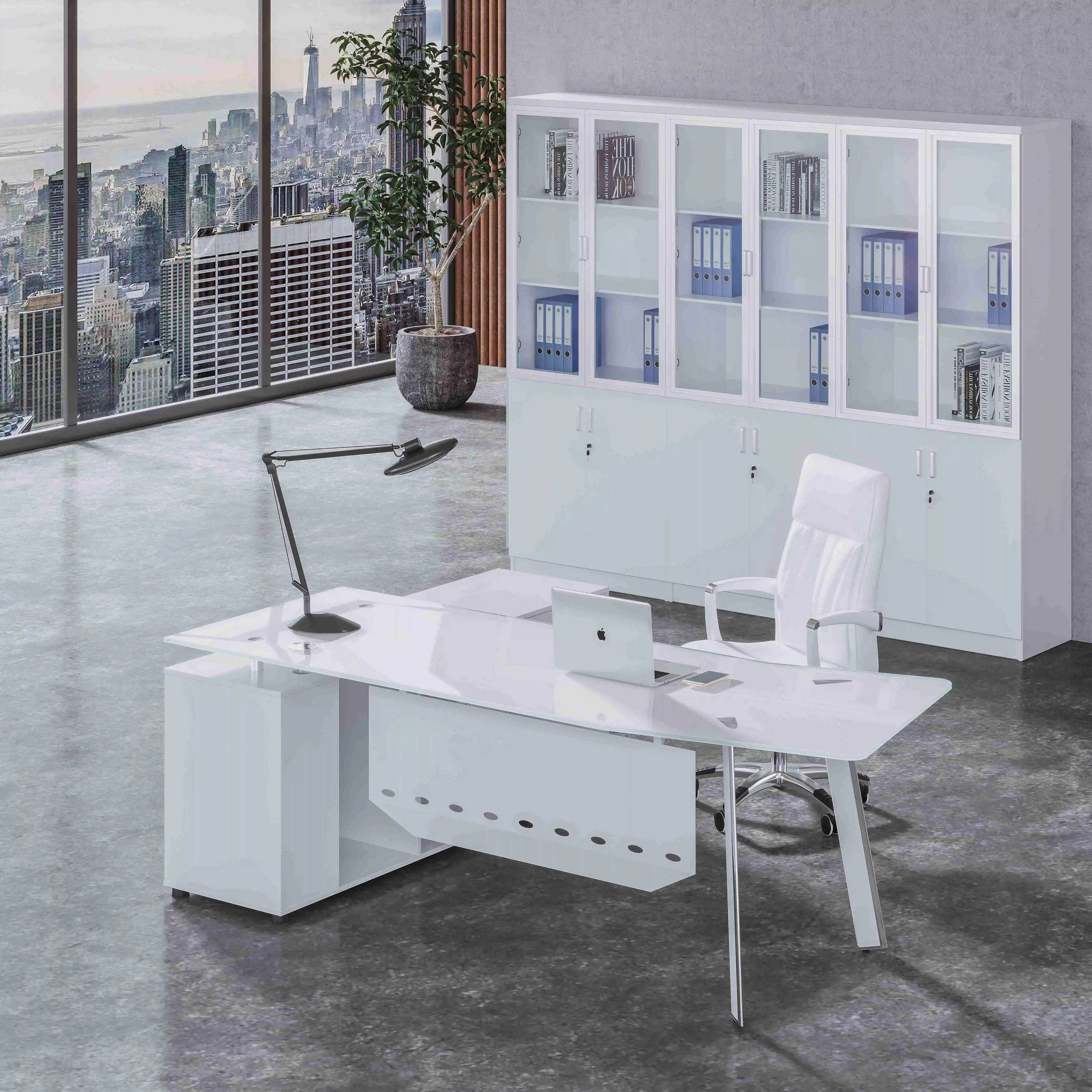 executive glass corner desk