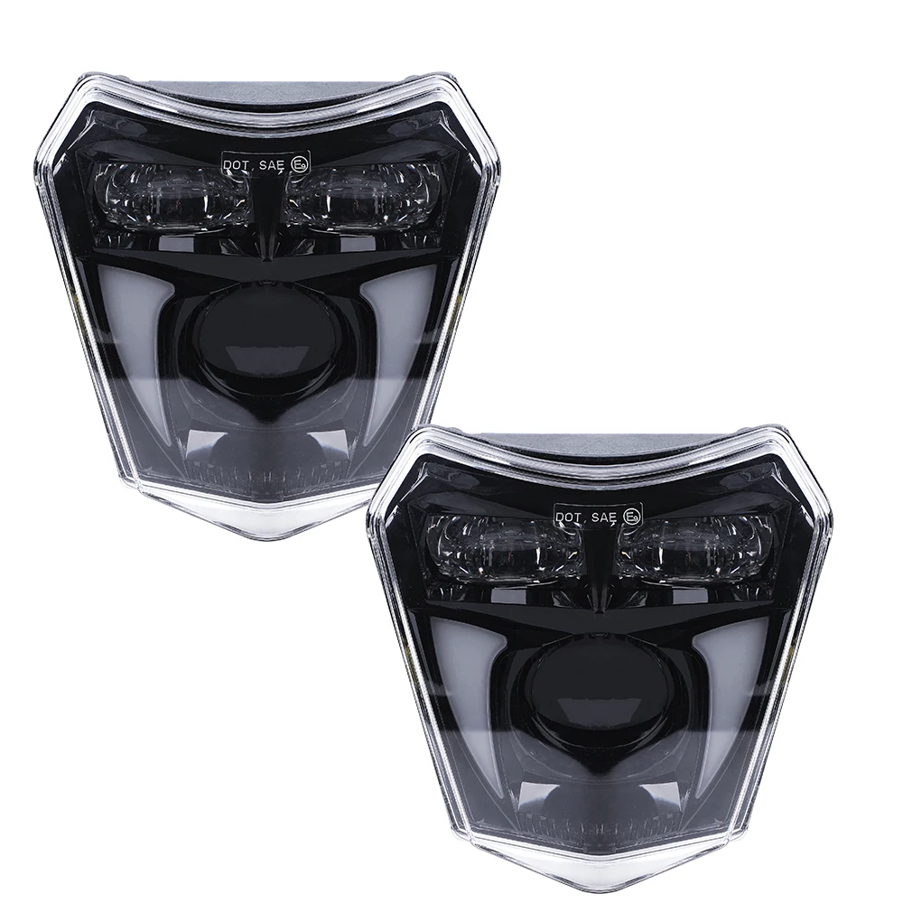 Faro Anabbagliante Alogeno Per Moto KTM - Compatibile Con Modelli EXC, SXF, XC 125-530, Housing Plastica Antiurto