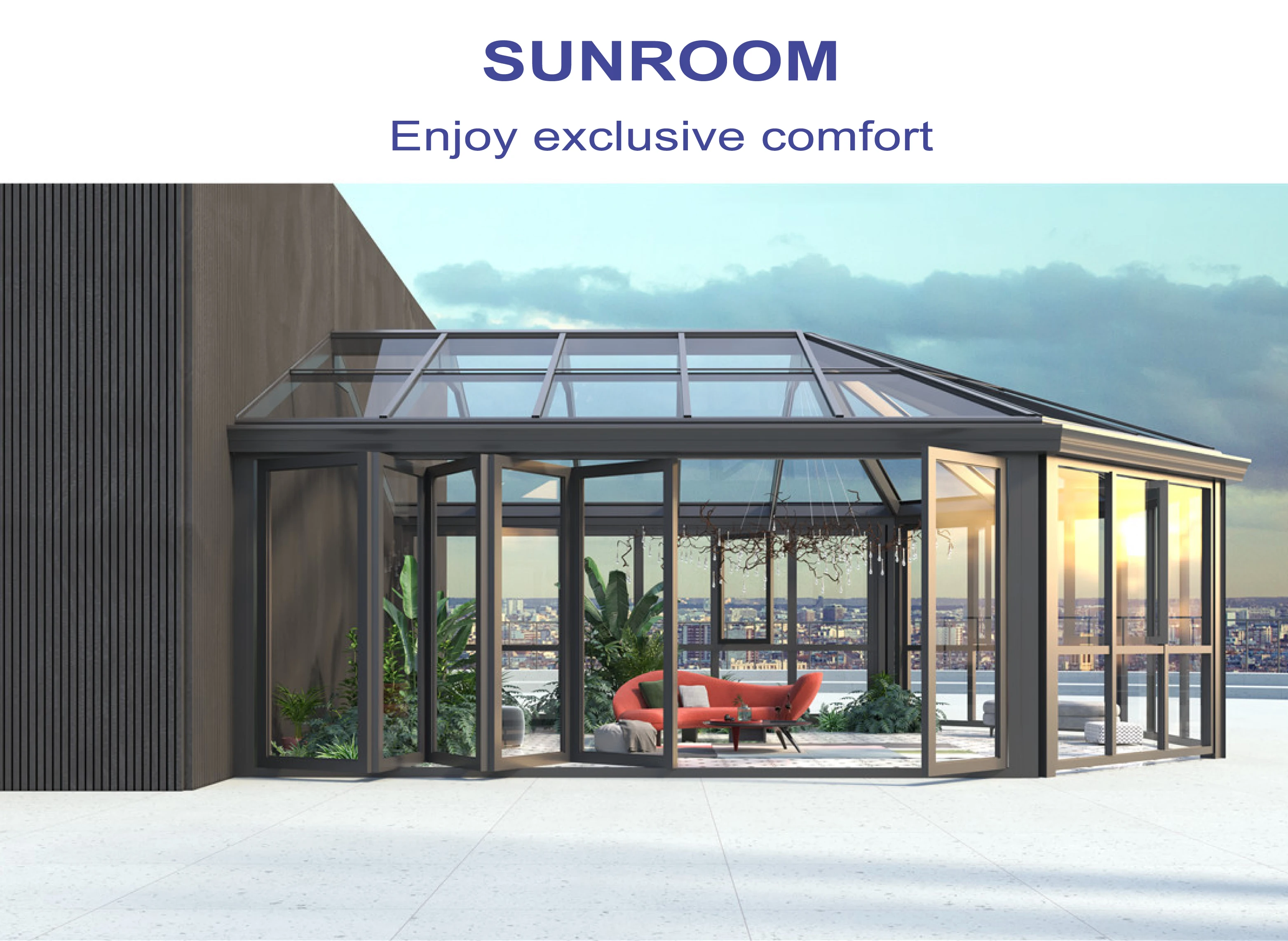 Veranda Aluminum Glass Customized Winter Garden Sunroom Greenhouse ...