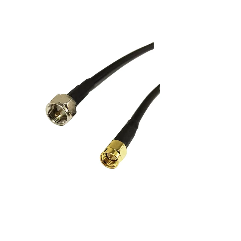 Customized Length Copper Conductor 50 RG58/U RF Cable Assembly SMA Male Plug to F Male Plug Jumper Cable