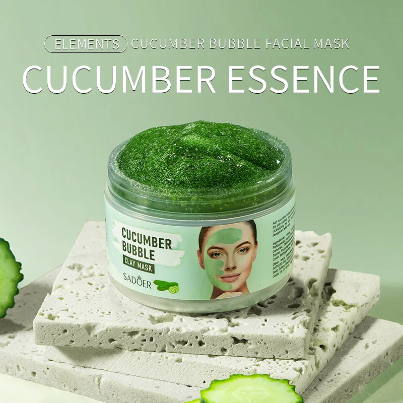 OEM SADOER Private Label Cucumber Peach Natural Moisturizing Mud Mask Skin Care Whitening Face Natural Beauty Facial Mask