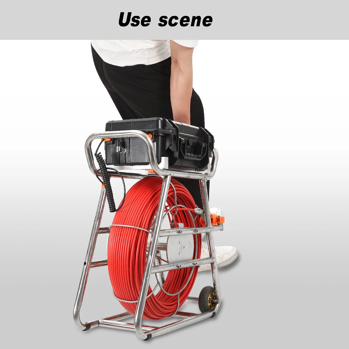 Pipe Camera 10.1inch1080P Touch Screen 512Hz Transmitter Self-leveling Sewer Video Camera Meter Counter Inspection Camera Pipe With Locator details