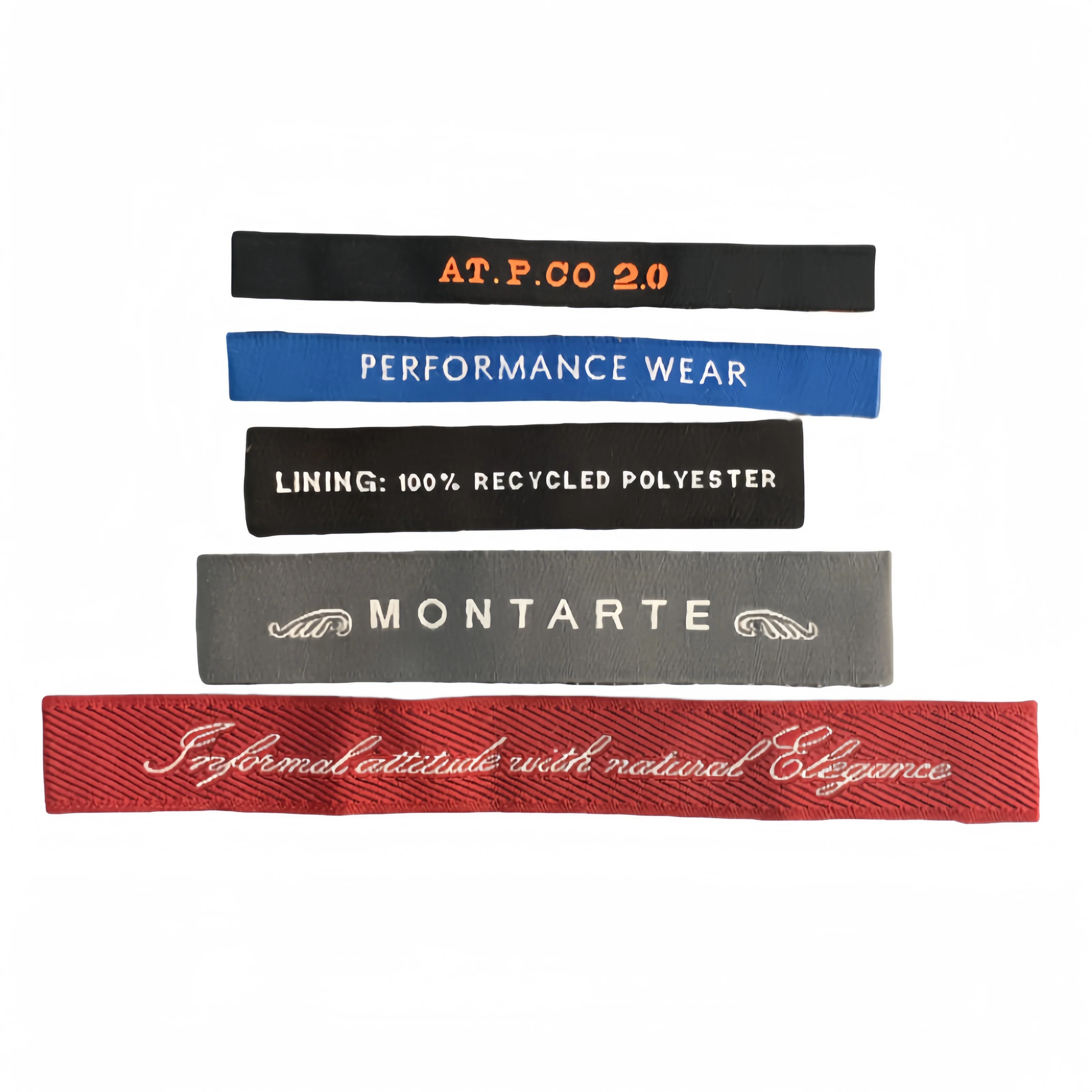 Colorful Small Woven Label Slender Strip Decorative Clothing Trademark Size Label Neck Label Customized
