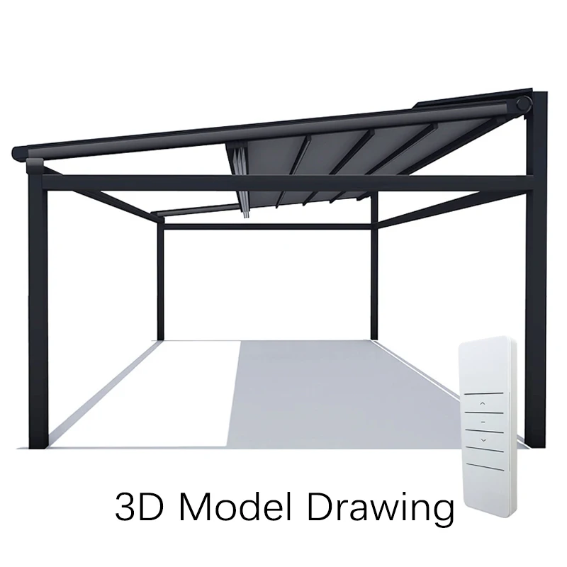 Motorized Waterproof Pvc Retractable Aluminum Pergola Awnings Folding ...