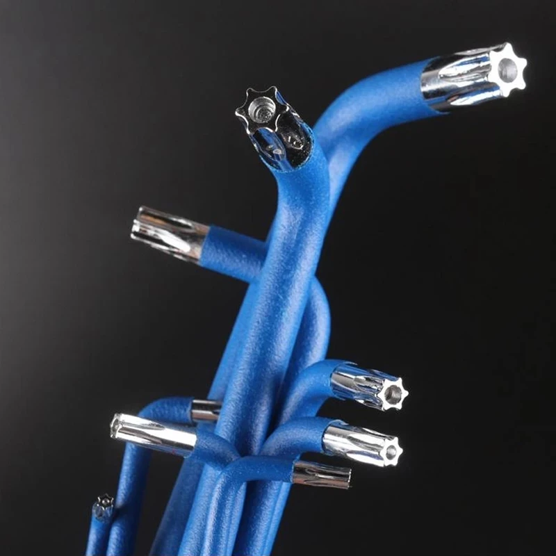 C-Mart  7pcs Hand Tools T9-T30 Wrench Internal Hexagonal Wrenches CR-V 6 Stars Key L Type Torx Key Set Wrench