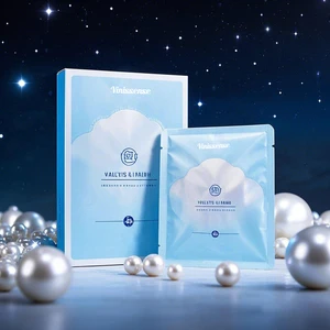 Hydrating Anti Wrinkle Sheet Mask with Vitamin C Hyaluronic Acid Organic Vegan for All Skin Types Whitening Firming Sample