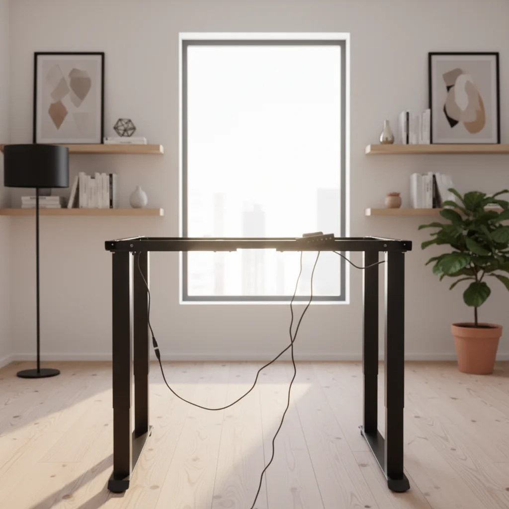 Modern Automatic Electric Standing Desk Frame Dual Motor 4-Leg Height Adjustable Ergonomic Home Office