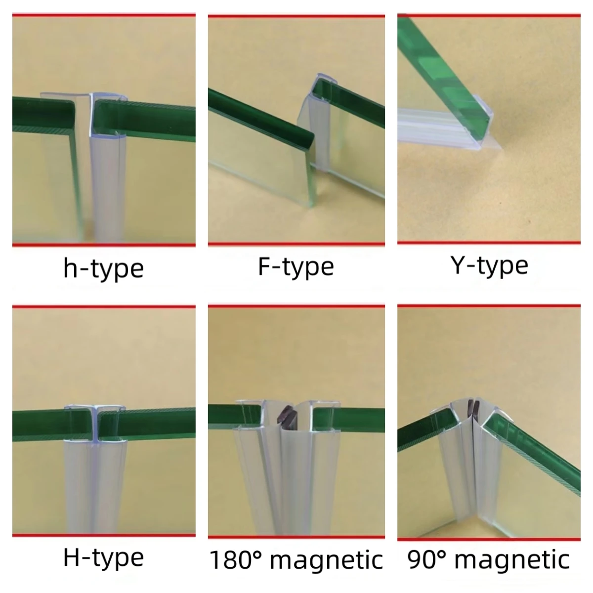 Wholesale Shower Room Glass Door Pvc H-type Rubber Strip Seal Frameless