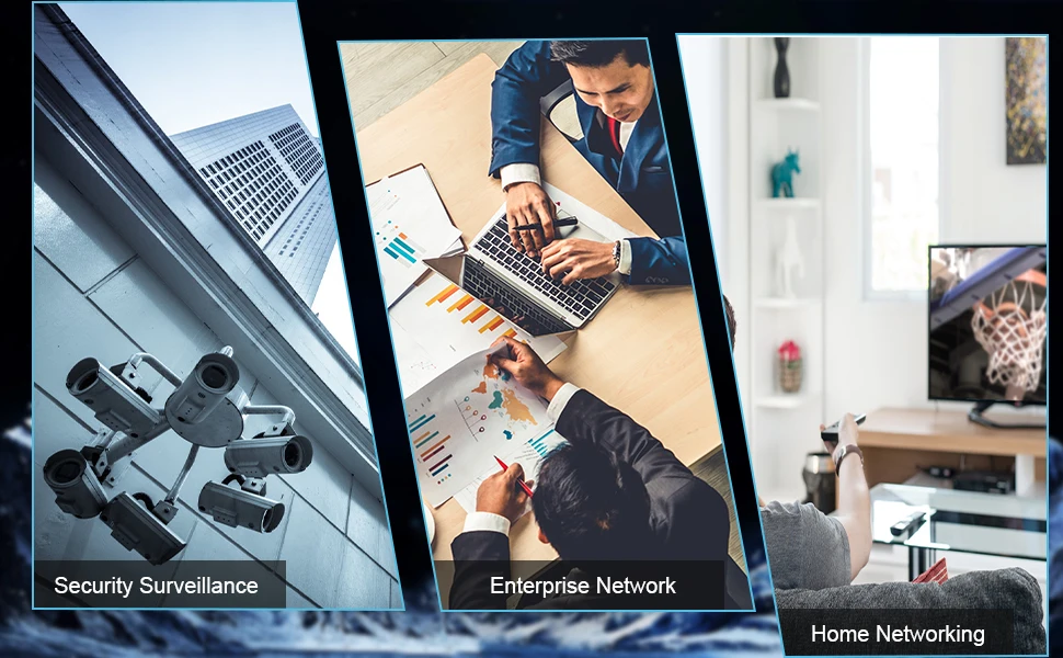 Mini Industrial 1-Port 100/1000X SFP to 2-Port 10/100/1000T 60W PoE++ Media Converter