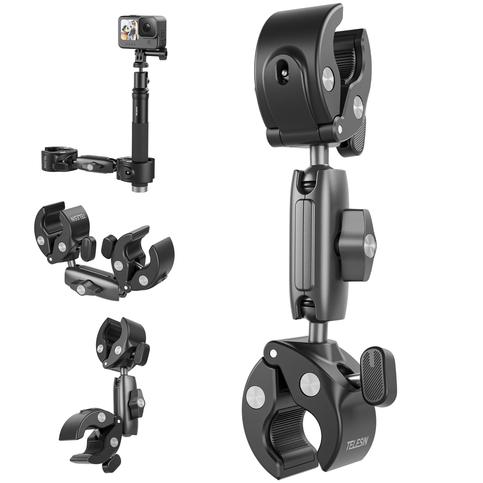TEKCAM Pince Double Support Super Clamp Réglable 360° Pour Appareil Photo Trépied