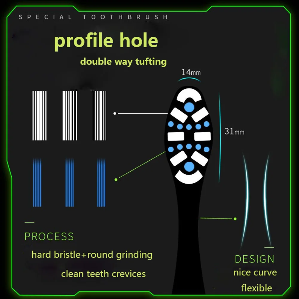 High Quality pp Rubber Handle Big Head Tooth Brush for Smokers