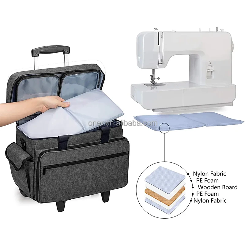 Customized Foldable Sewing Machine Bags Rolling Carrying Case Sewing