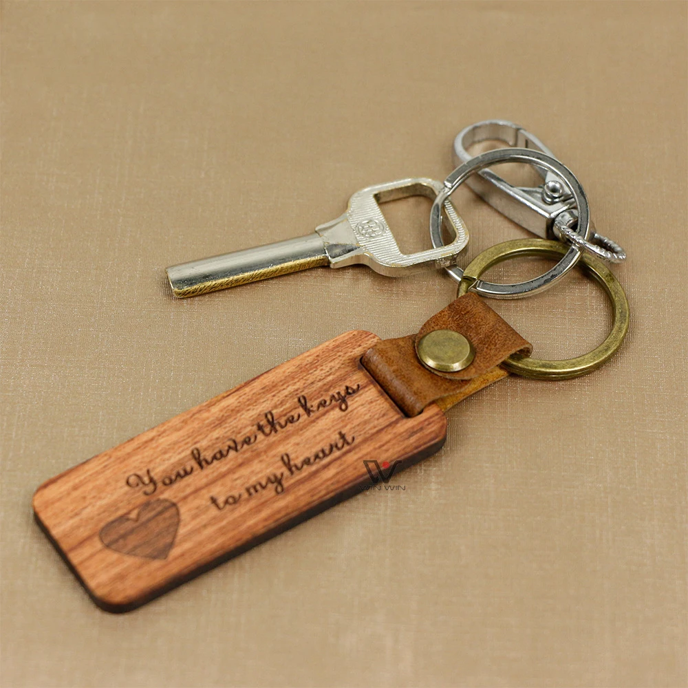 Wood Keychain Key Chain Custom Design Printed Engraved Name Wooden ...