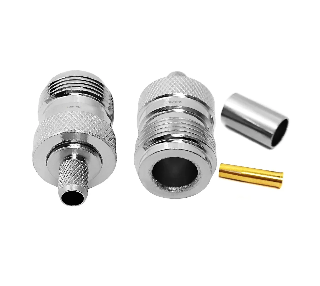 Factory Supply N Female Crimp RF Connector 50 Ohm for RG58 LMR195 RG142 Coaxial Cable Connector