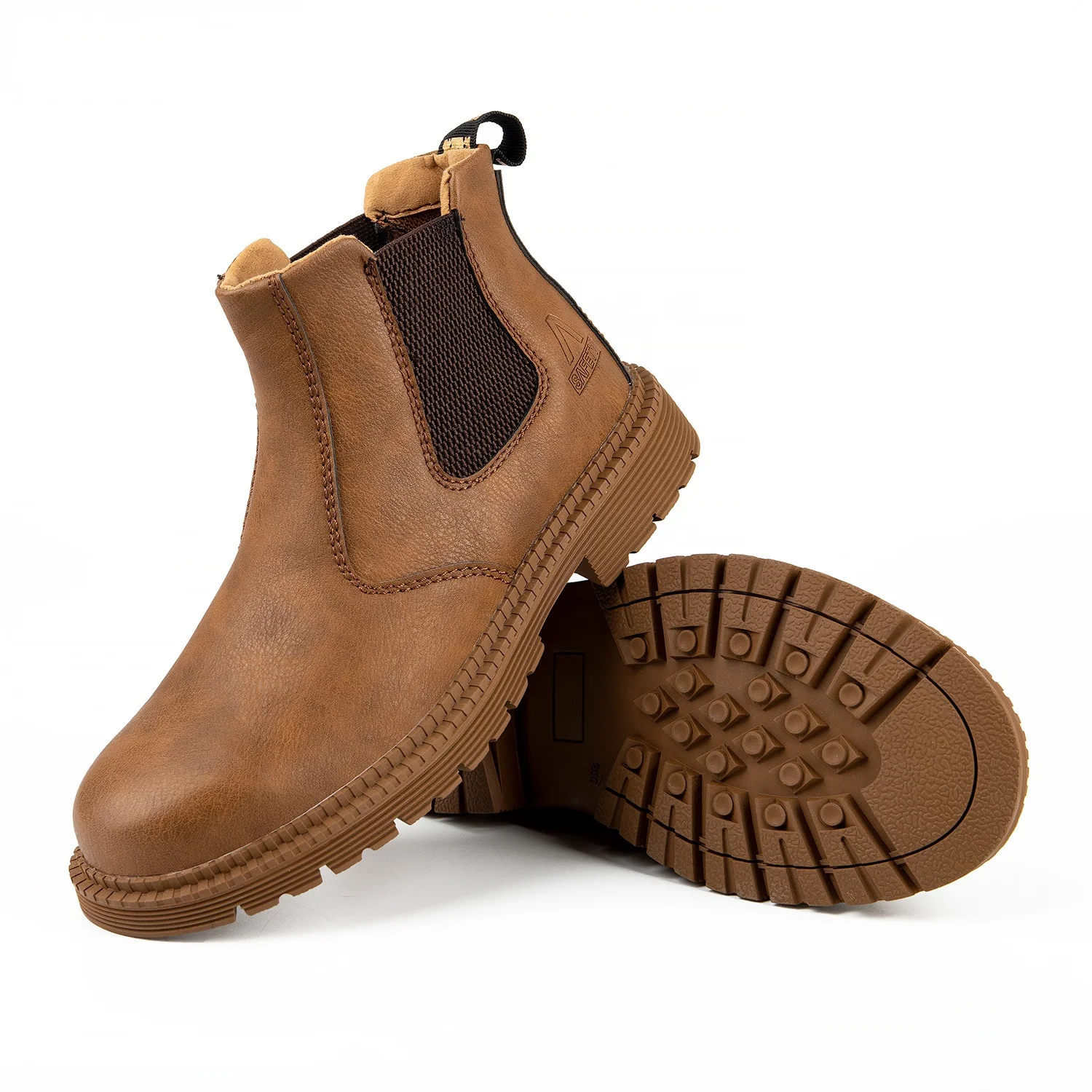 Waterproof Woodland chelsea Fashionable Ppe Rubber Leather Secor Shoes Men Steel Toe Work Footwear Safety Boots Without Lace