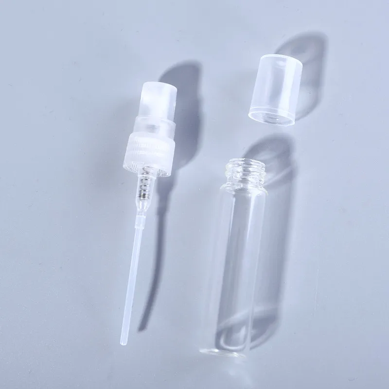 2ml 3ml 5ml 10ml Transparent Perfume Glass Bottles Spray with Pump Small Container