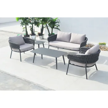 Garden Rattan Furniture Set/Aluminum Cushion Sofa/Garden Set Rope Furniture Set Patio Sofa