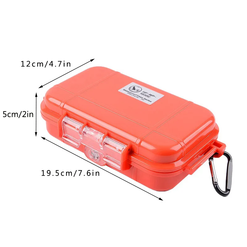 Outdoor Survival Shockproof Waterproof Storage Box Sealed Container Travel  Case Orange S