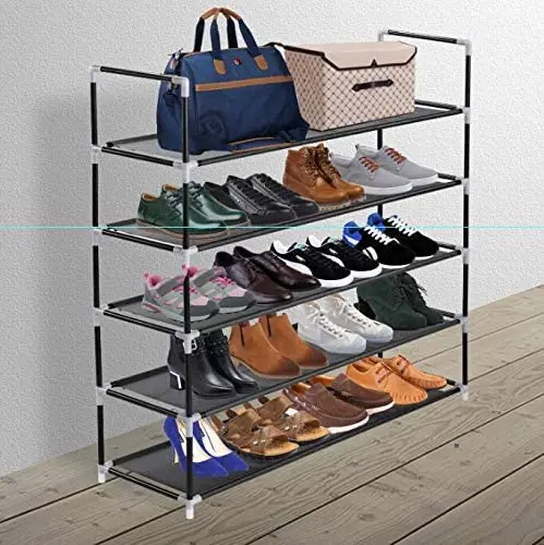 Shoe Rack 5 Tier Durable and Stable Shoe Organizer 25 Pairs Space Saving Non-Woven Fabric Shoe Shelf