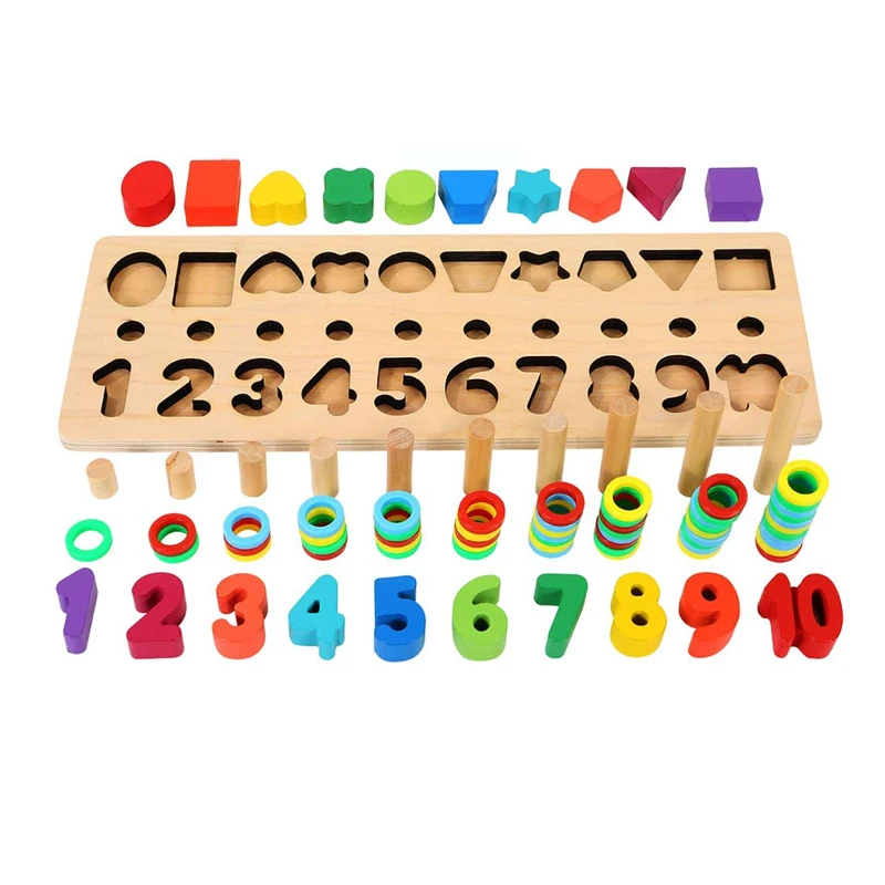 Juguetes De Madera Montessori Aischens - 10 Animales, 7 Verduras, Mapa Incluido