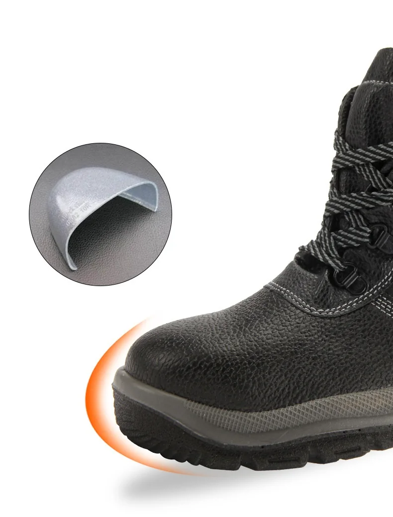 时尚工作靴安全鞋与工人钢趾帽