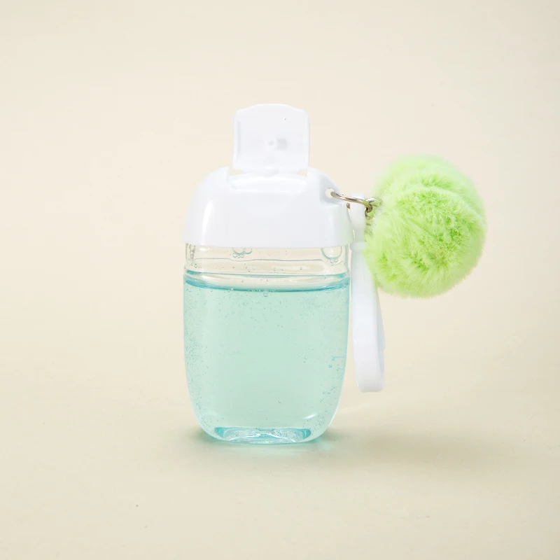 30ml 1oz Key Ring Type Flip Cap Empty Hand Sanitizer Squeeze Bottle With Carabiner Silicone Holder factory