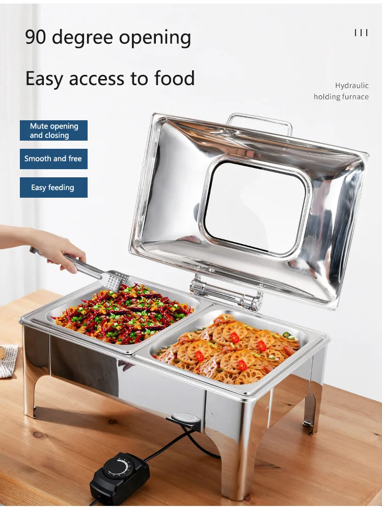 Fts Golden Chafing Dish Buffet Set With Electric Hotel Wedding Electric