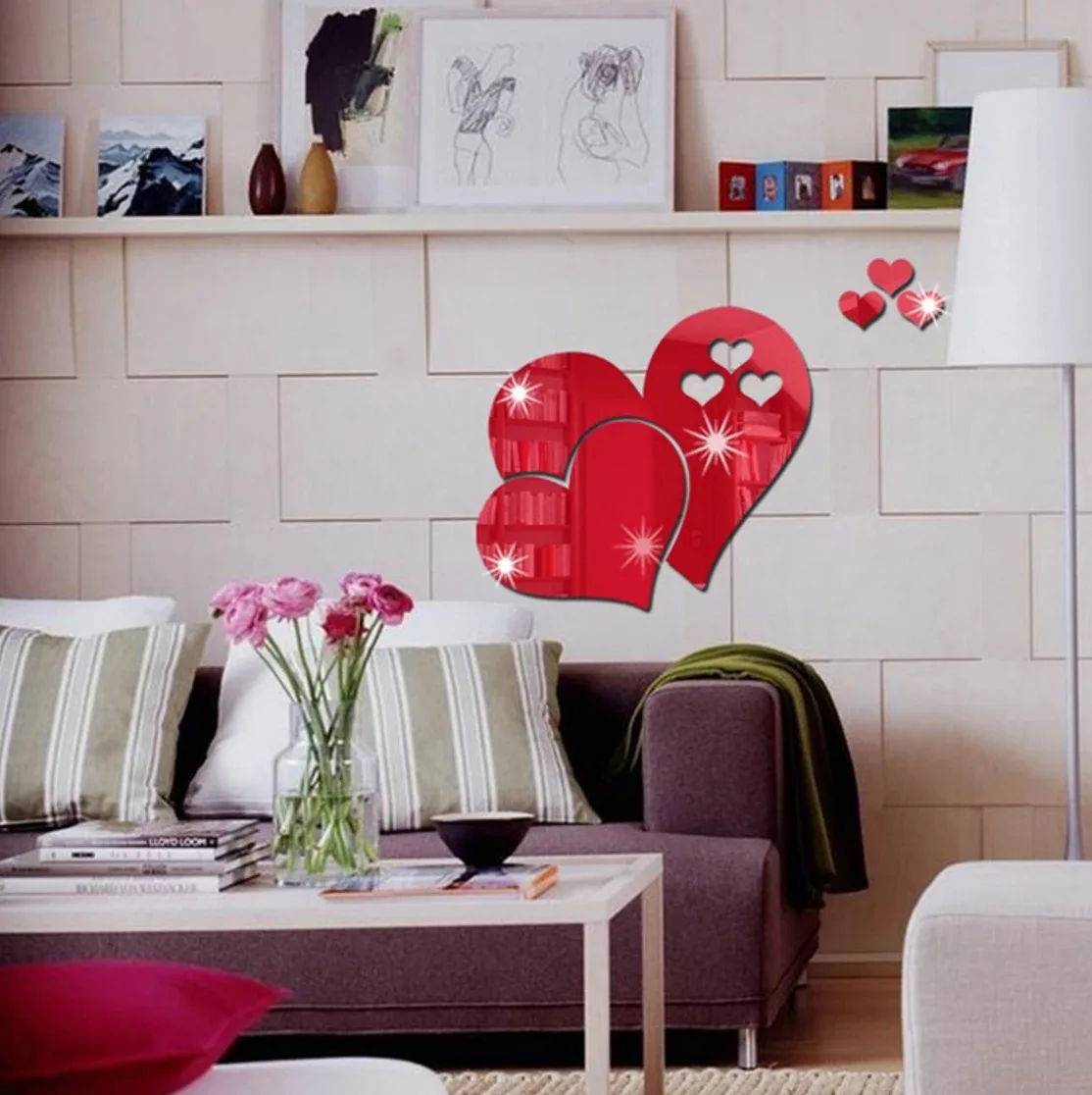 Scultura moderna da parete a forma di cuore in metallo | Decorazione da