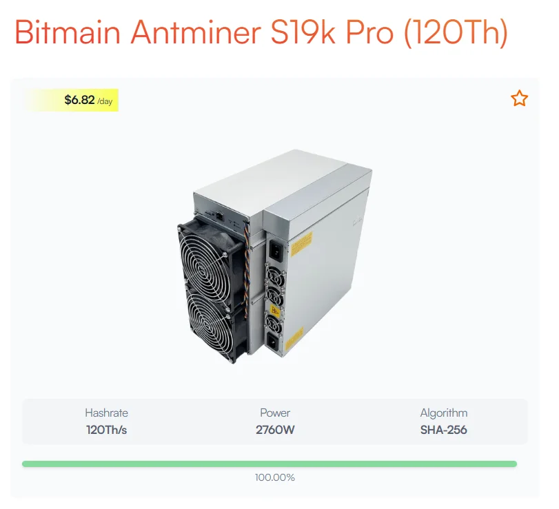 Fast Delivery Bitmain Factory Antminer S19K Pro 120T Bitcoin Asic