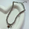 Five-pointed star beaded necklace