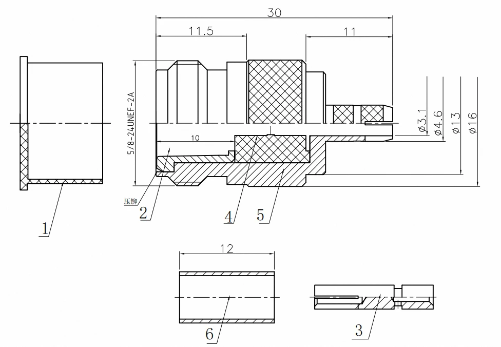 product manufacturer supplies n c k3 rf coaxial connectors n type straight female connector crimp rg58 cable assembly-4