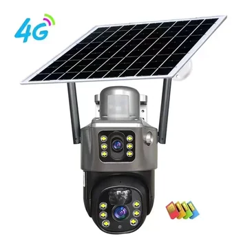 V380 3.0 inch 4K HD 8MP CCTV WIFI Solar Power camera with 10W Solar Panel Two-Way Audio Intercom New Design color Night vision