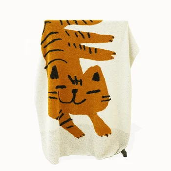 Luxuriously Soft Tiger Print Flannel Velvet Fleece Throw Blanket Beige White Orange High Quality Softest Large Gift, Baby Cheap