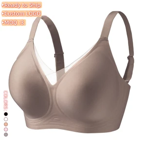 BH for Women Deep V Mesh Seamless Underwear 3D Soft Support Gathering Bra Plus Size Anti-Sagging Big Chest Breast Large Cup Bra