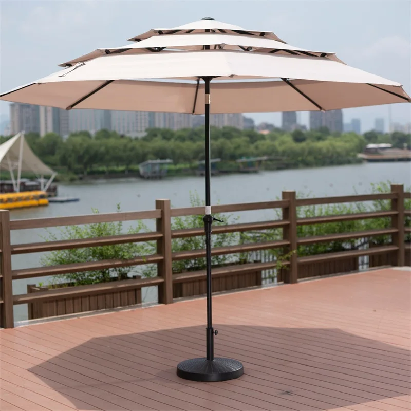 Three  umbrella hotel restaurant best selling story pagoda luxury pink girl's heart umbrella beach leisure umbrella