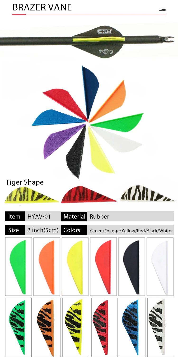 Hooyi Wholesale Custom Archery Arrow Vanes And Feathers Hunting Bow Turkey Arrow Feather Hunting