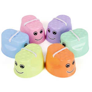 Funny Kids Funny Face Balance Plastic Walking Bucket Shape Stilts Toys