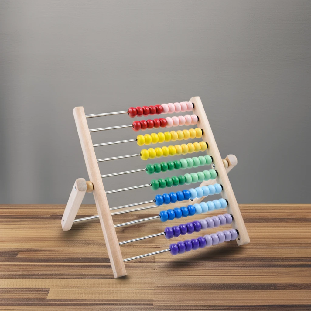 Large Pastel Rainbow Wood Abacus for Kids Math Learn Counting Adding  Subtracting Educational Toys for Year Old and up UNISEX